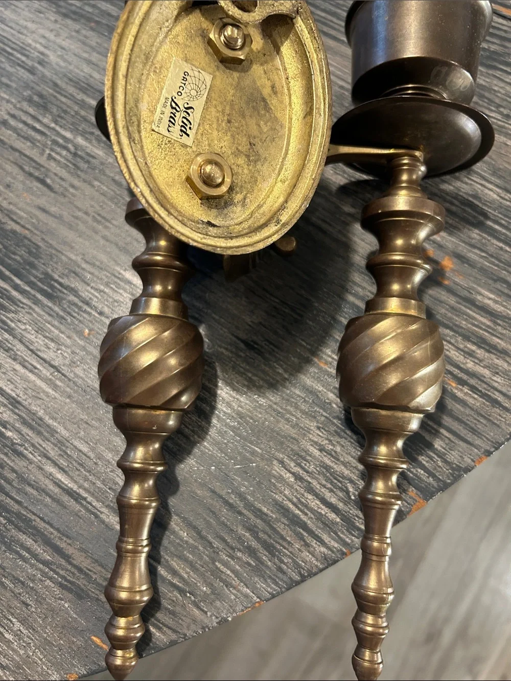 Antique-Style Brass Wall Sconce Pair - Gold Finish Gateco Solid Brass